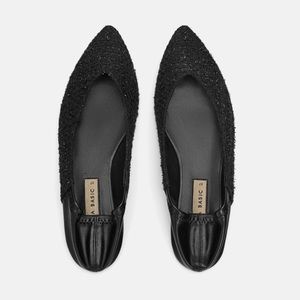 Zara tweed flat shoes